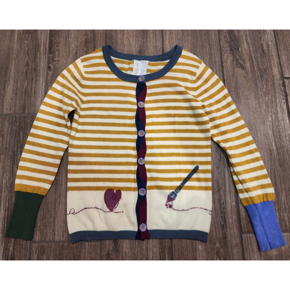 Matilda Jane Paint by Numbers Girls Striped Cardigan Paint Brush Heart Size 6 - Picture 2 of 7